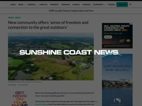 Rafter Myers - In the media - Sunshine Coast News - The Enclave Maleny