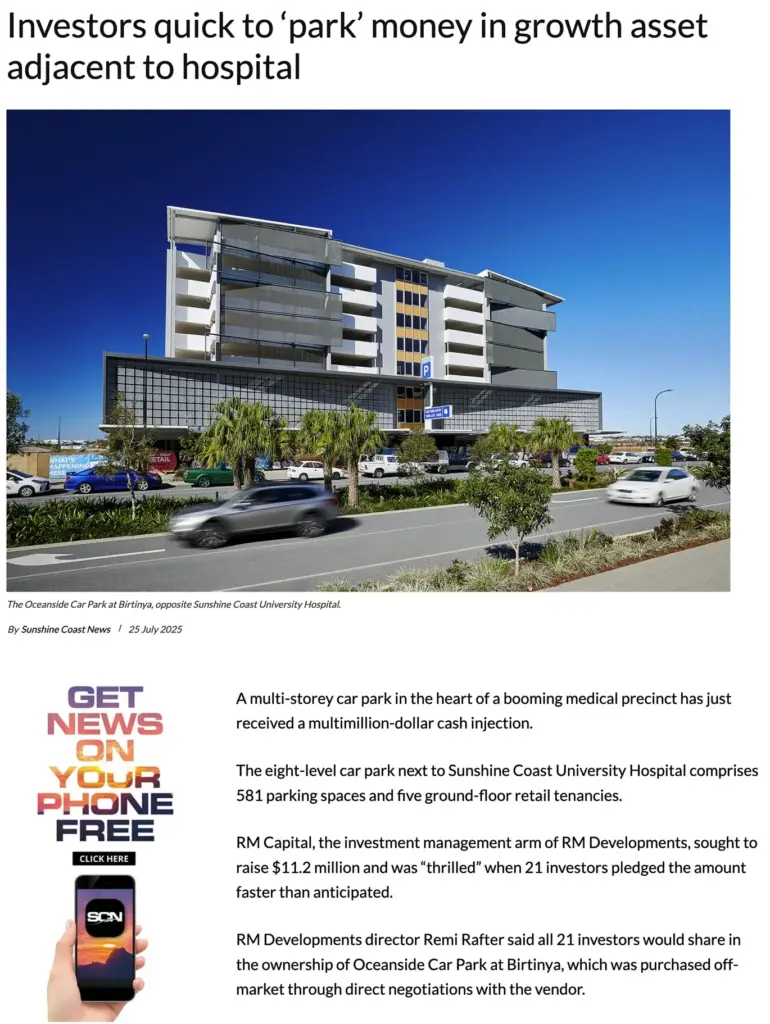 Article image from Sunshine Coast News about Oceanside Car Park Acquisition click to read full article