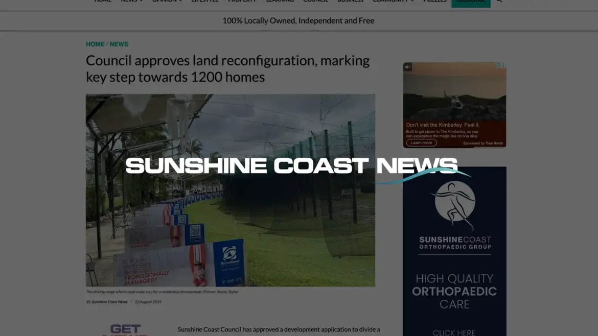 Rafter Myers - In the media - Sunshine Coast News - Sippy Downs land development application update