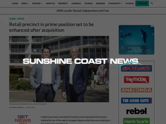 Rafter Myers - In the media - Sunshine Coast News - Syrenuse Mooloolaba Acquisition
