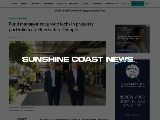 Rafter Myers - In the media - Sunshine Coast News - Property Portfolio Update