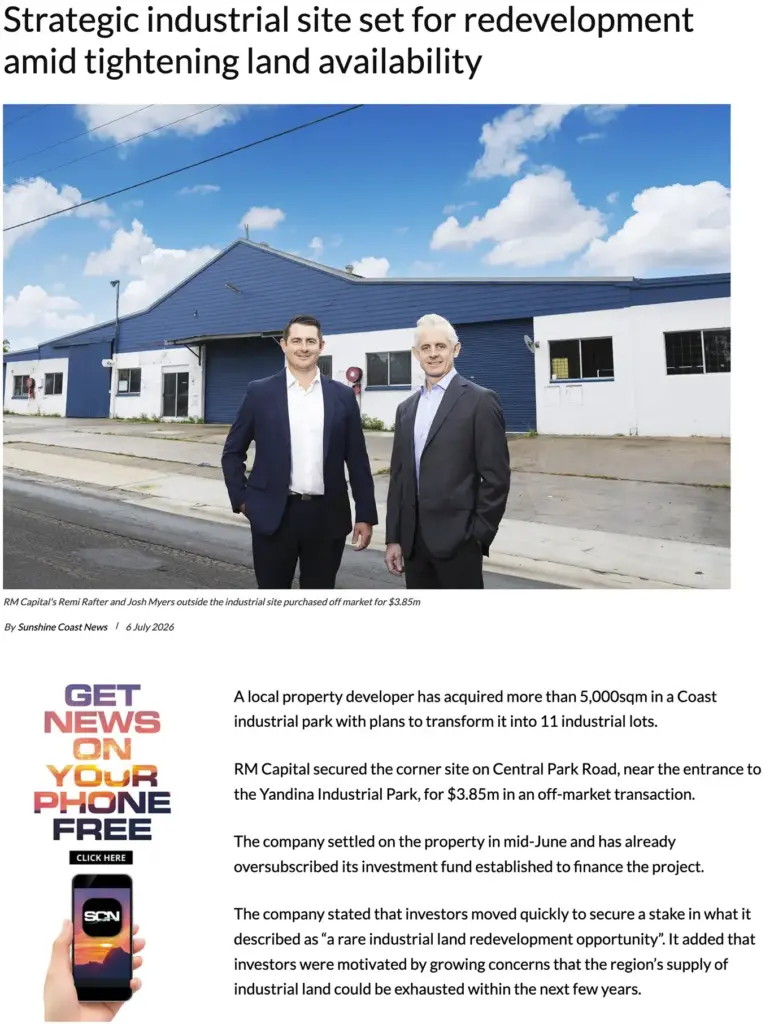 Article image from Sunshine Coast News about Yandina property acquisition click to read full article